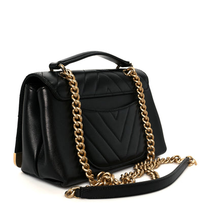 Chanel Sheepskin Chevron Stitched Chain Top Handle Flap Black 3 of 10