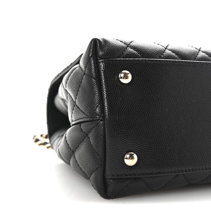 Chanel Caviar Quilted Small Coco Handle Flap Black 9 of 10