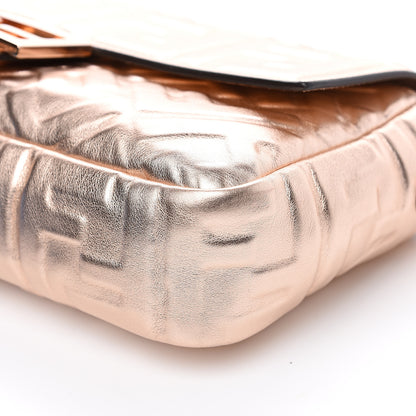 Fendi Vitello Laminato FF 1974 Embossed Baguette Rame 8 of 9