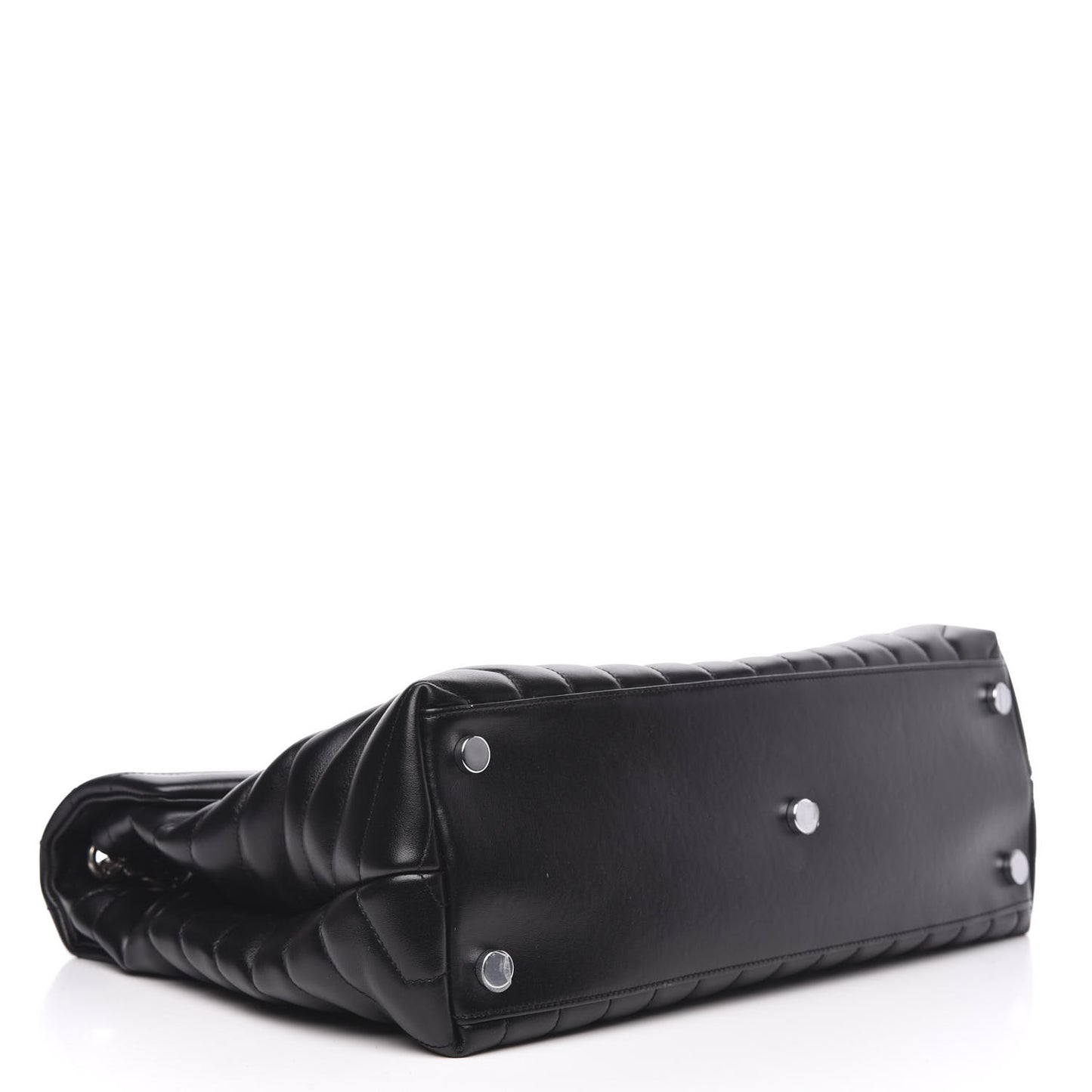 Calfskin Y Quilted Monogram Large Loulou Chain Satchel Black