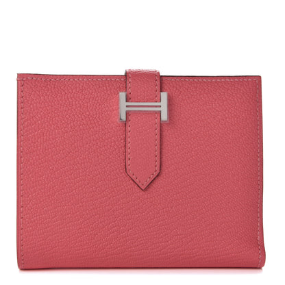 Hermes Chevre Mysore Bearn Compact Wallet Rose Lipstick 1 of 7