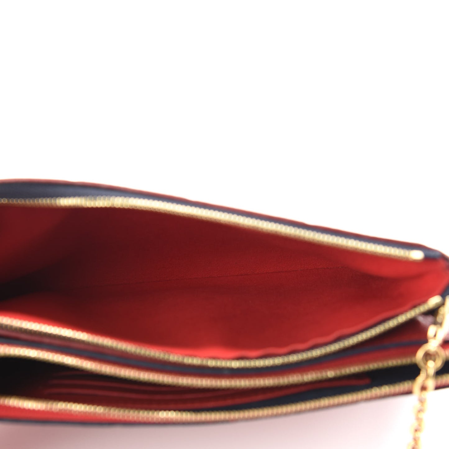 Empreinte Double Zip Pochette Marine Rouge