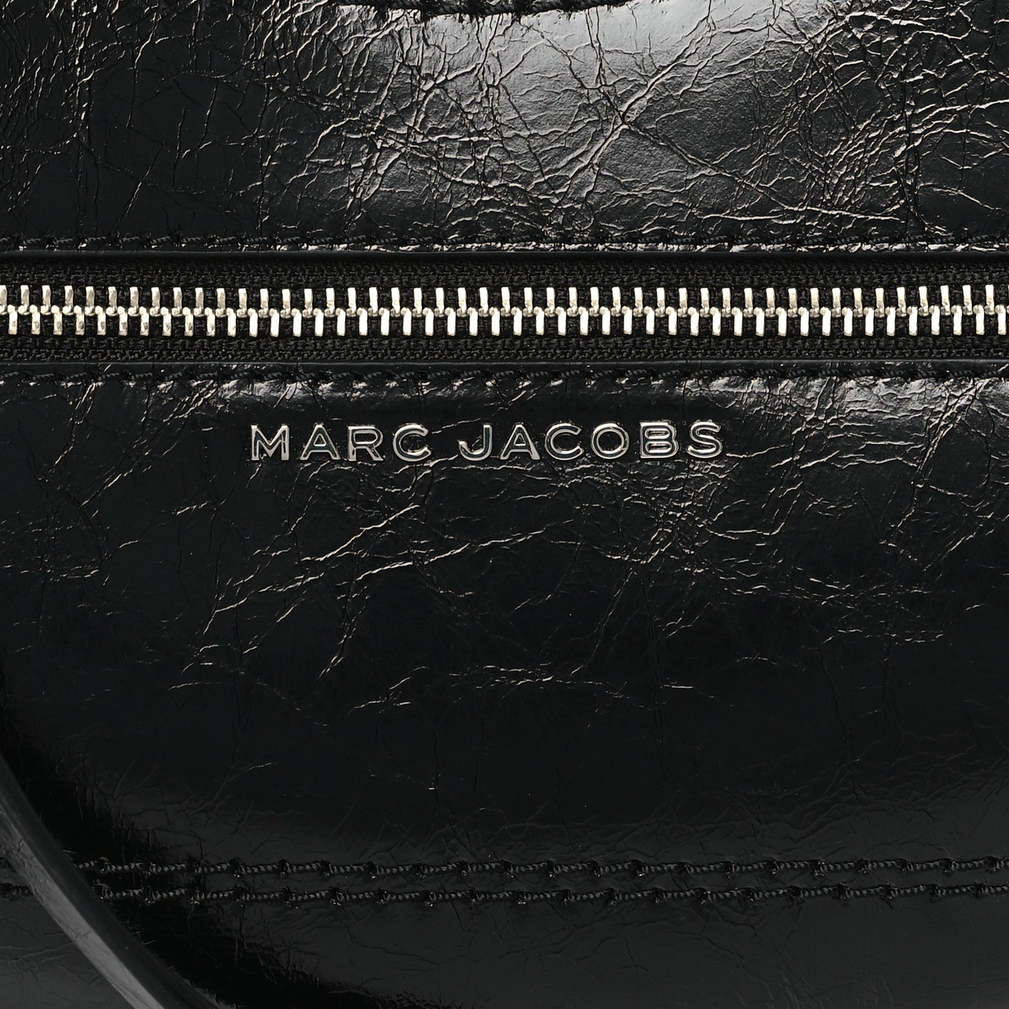 Crinkled Calfskin Crusier Crescent Bag Black