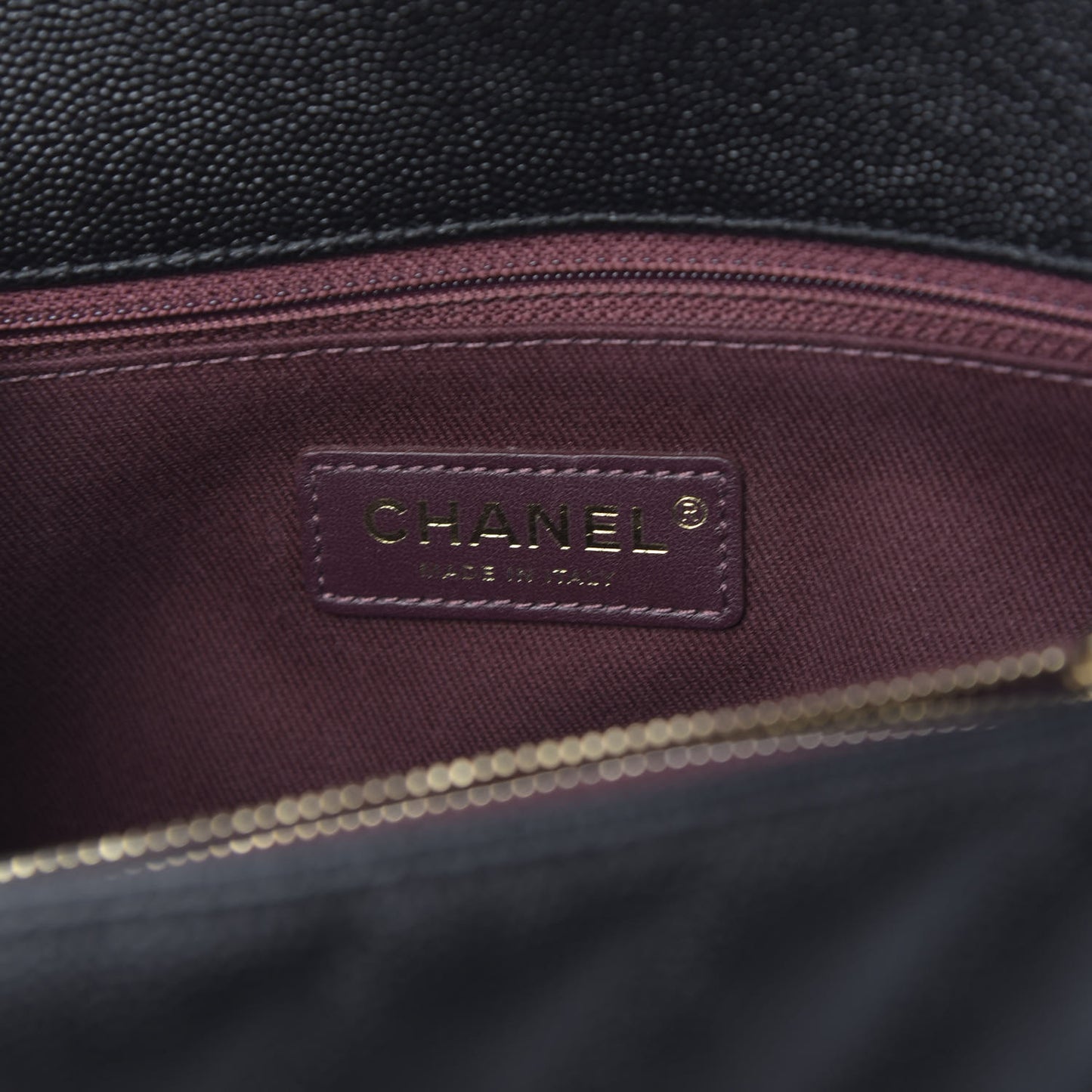 Caviar Chevron Quilted Small Coco Handle Flap Black