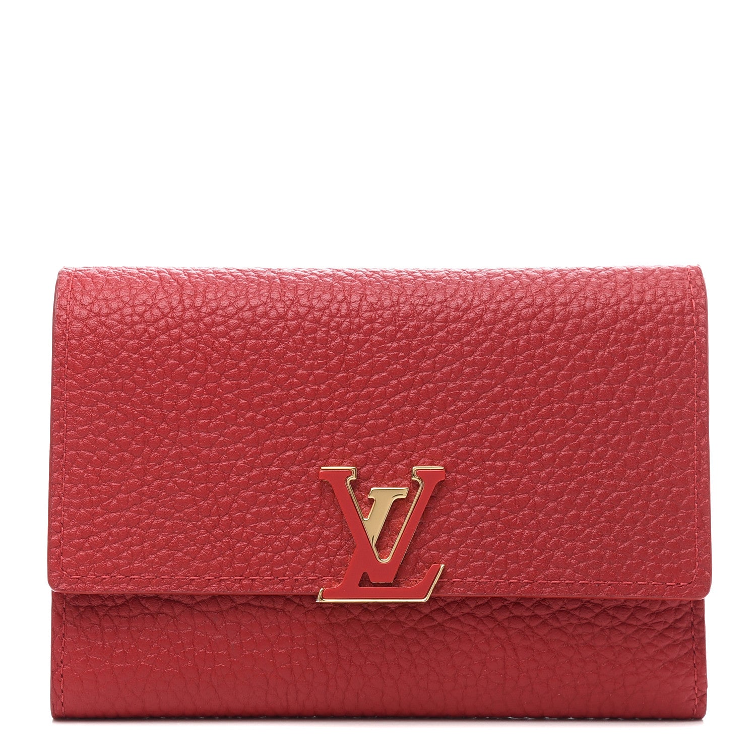 Louis Vuitton Taurillon Capucines Compact Wallet Rubis 1 of 6