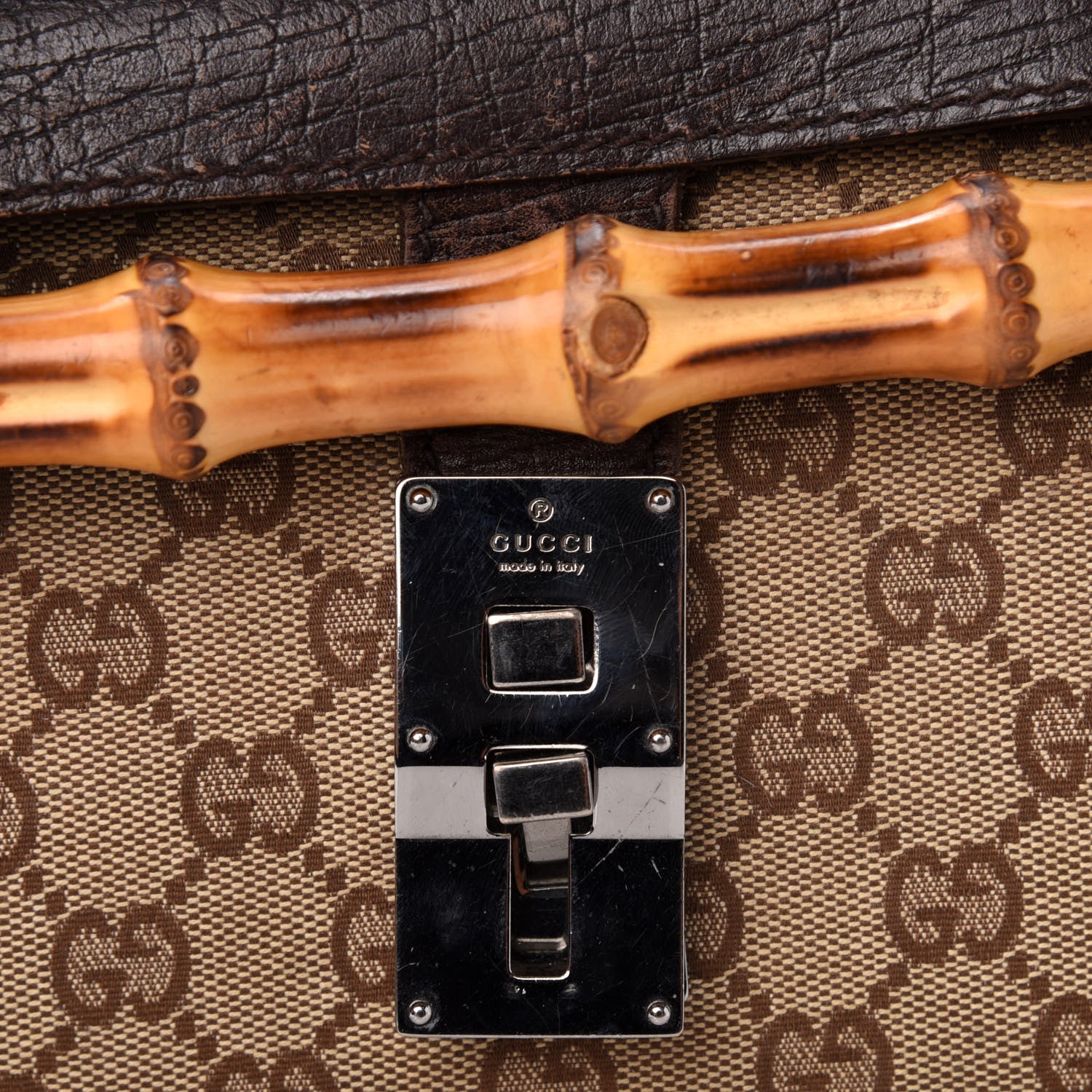 Gucci Monogram Bamboo Bullet Bag Dark Brown 13 of 13