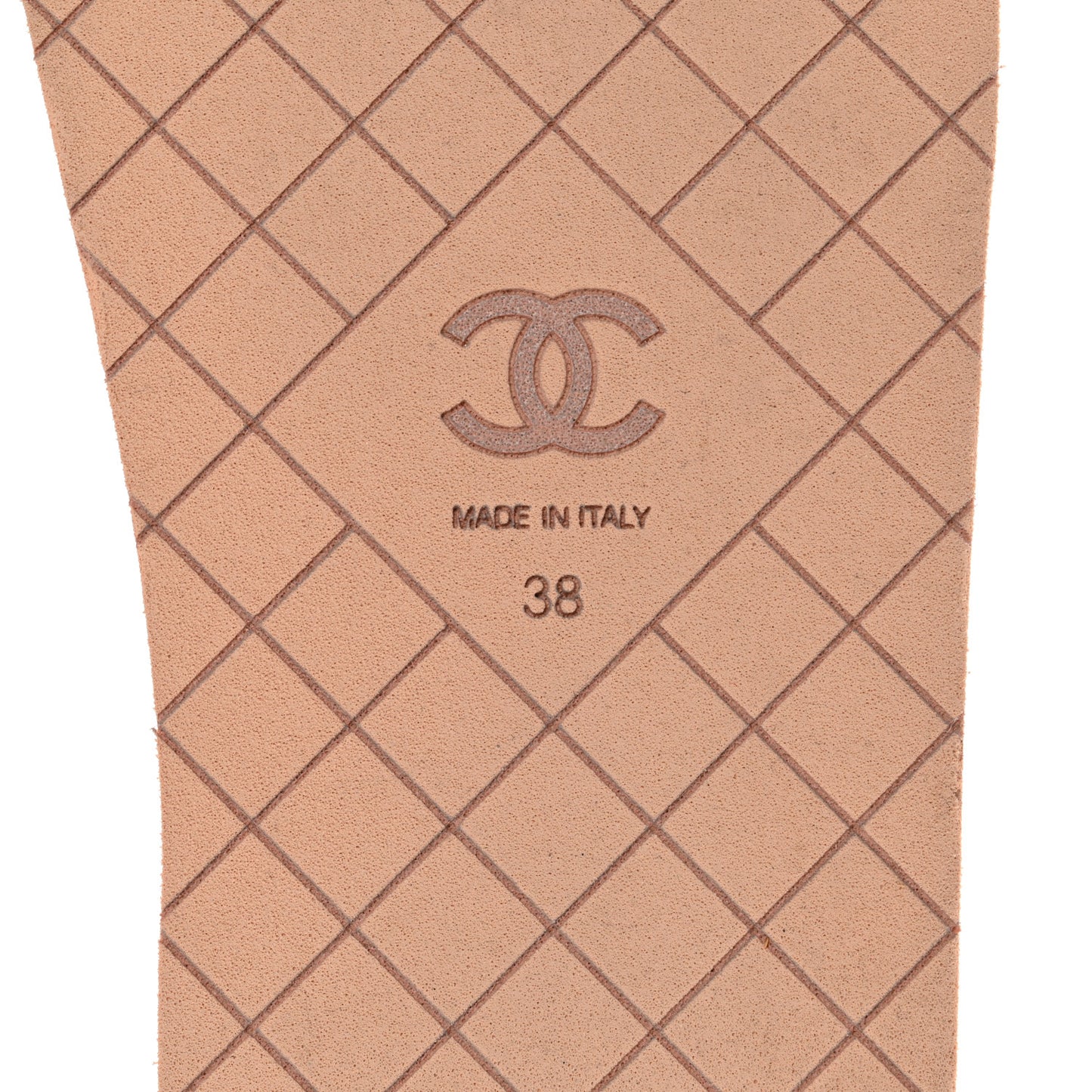 Fabric Rubber Coco Slides 38 Beige White