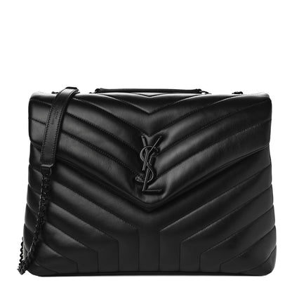Saint Laurent Calfskin Y Quilted Monogram Medium Loulou Chain Satchel Black 1 of 10
