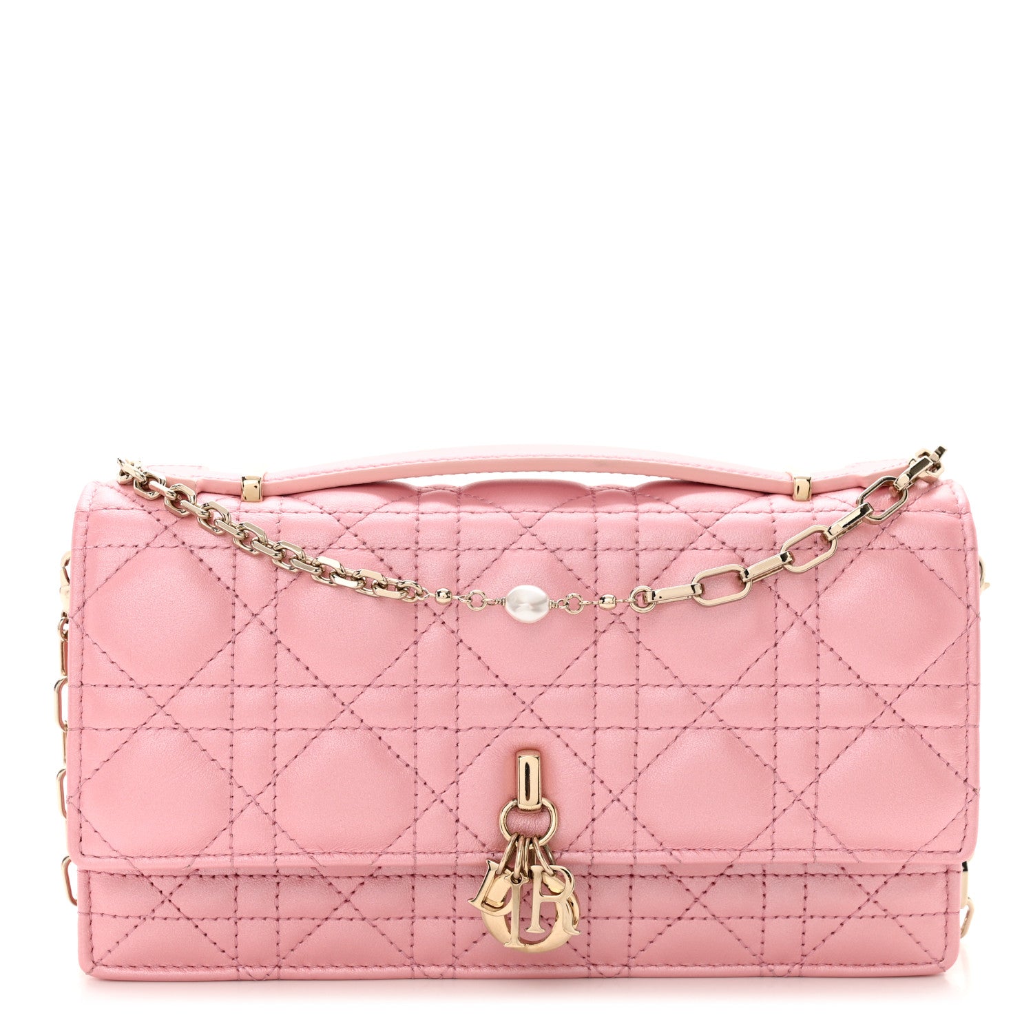 Christian Dior Lambskin Cannage Mini My Dior Top Handle Clutch 1 of 11