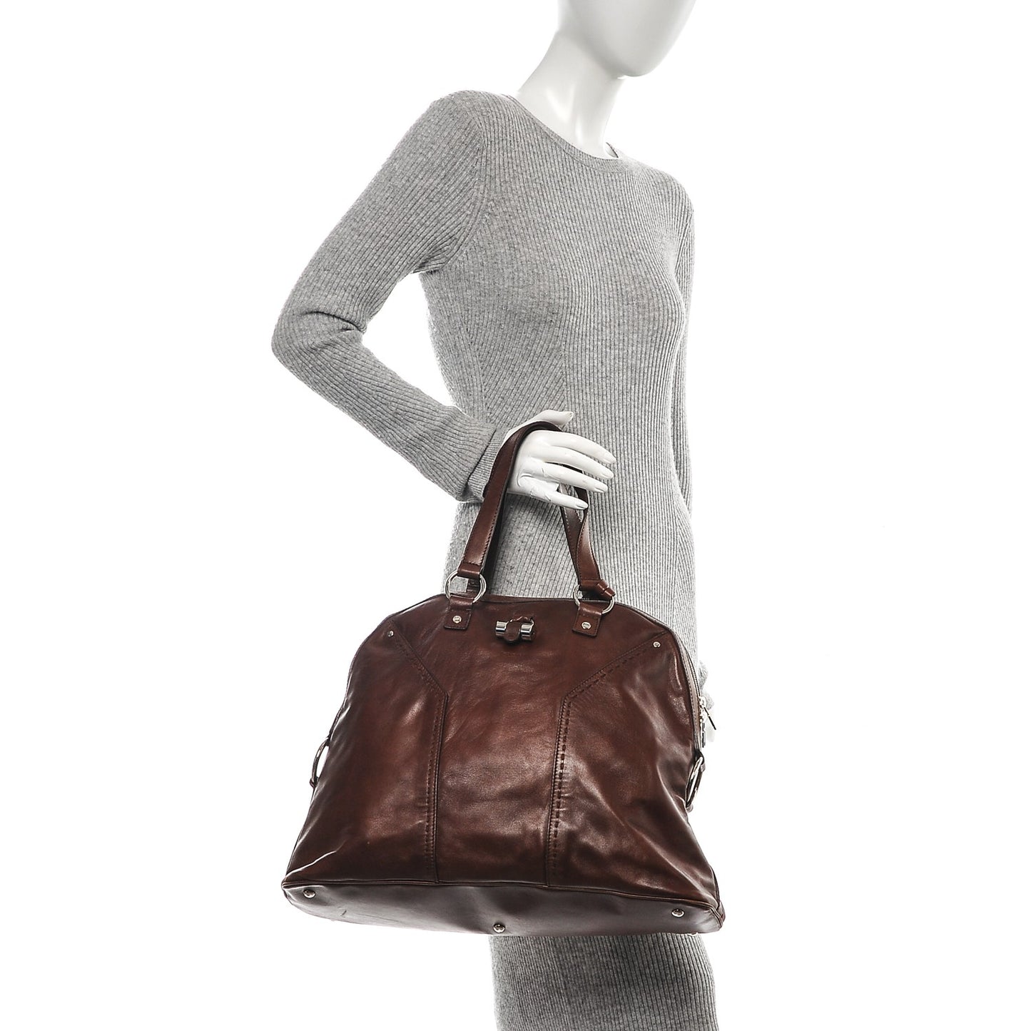 Calfskin Oversized Muse Dark Brown