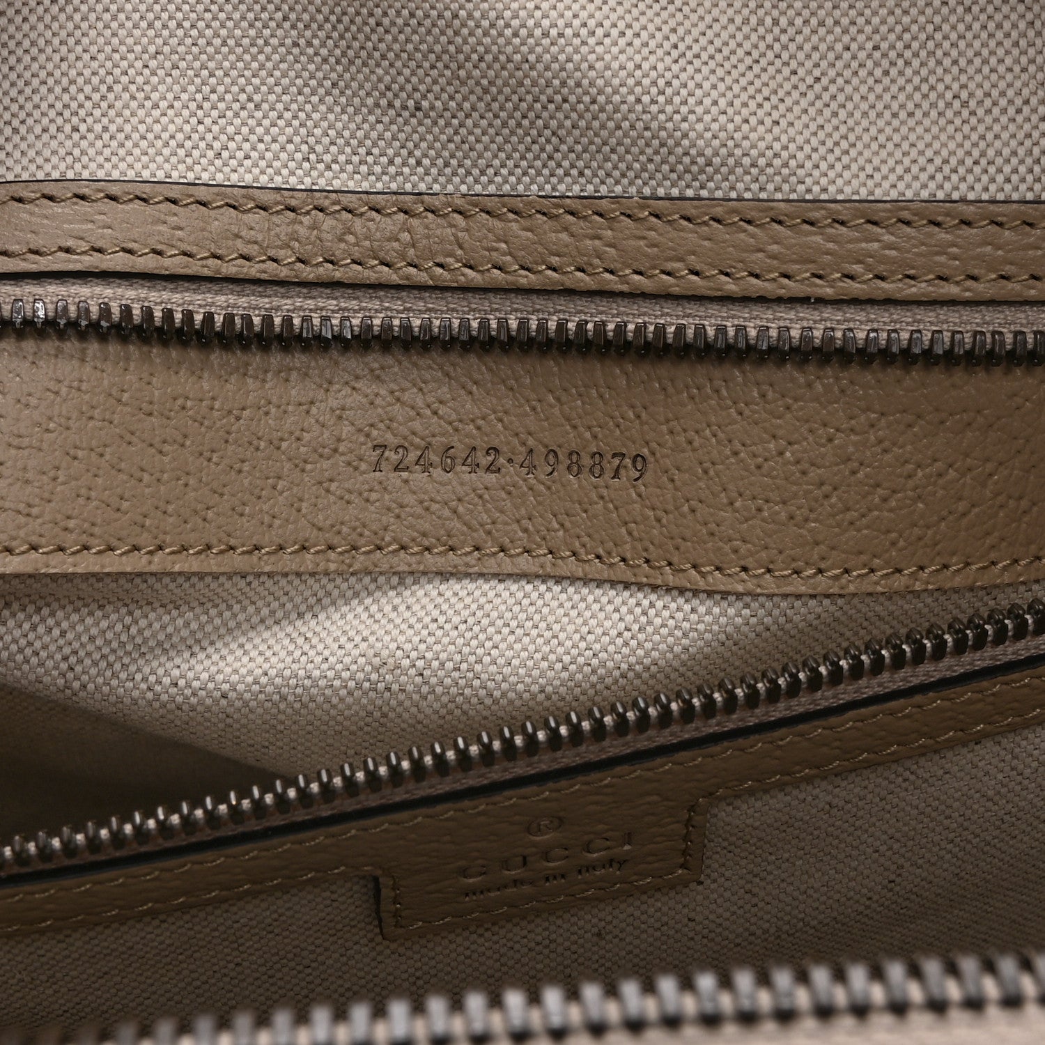 Gucci GG Supreme Monogram Textured Dollar Calfskin Web Medium Savoy Duffle Bag Beige Mystic White Oatmeal 6 of 10