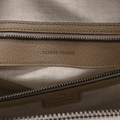 Gucci GG Supreme Monogram Textured Dollar Calfskin Web Medium Savoy Duffle Bag Beige Mystic White Oatmeal 6 of 10