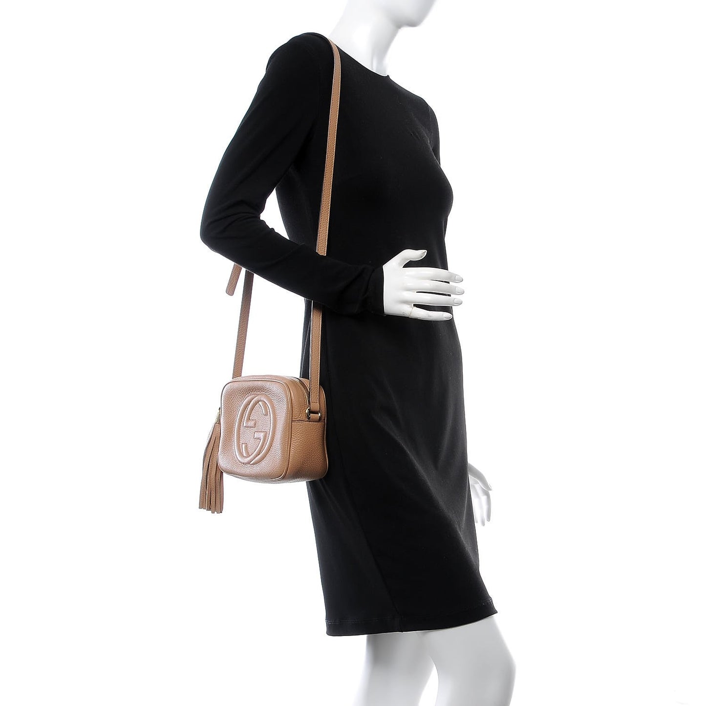 Pebbled Calfskin Small Soho Disco Bag Camelia
