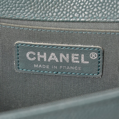 Chanel Caviar Quilted Medium Boy Flap Dark Green 6 of 13