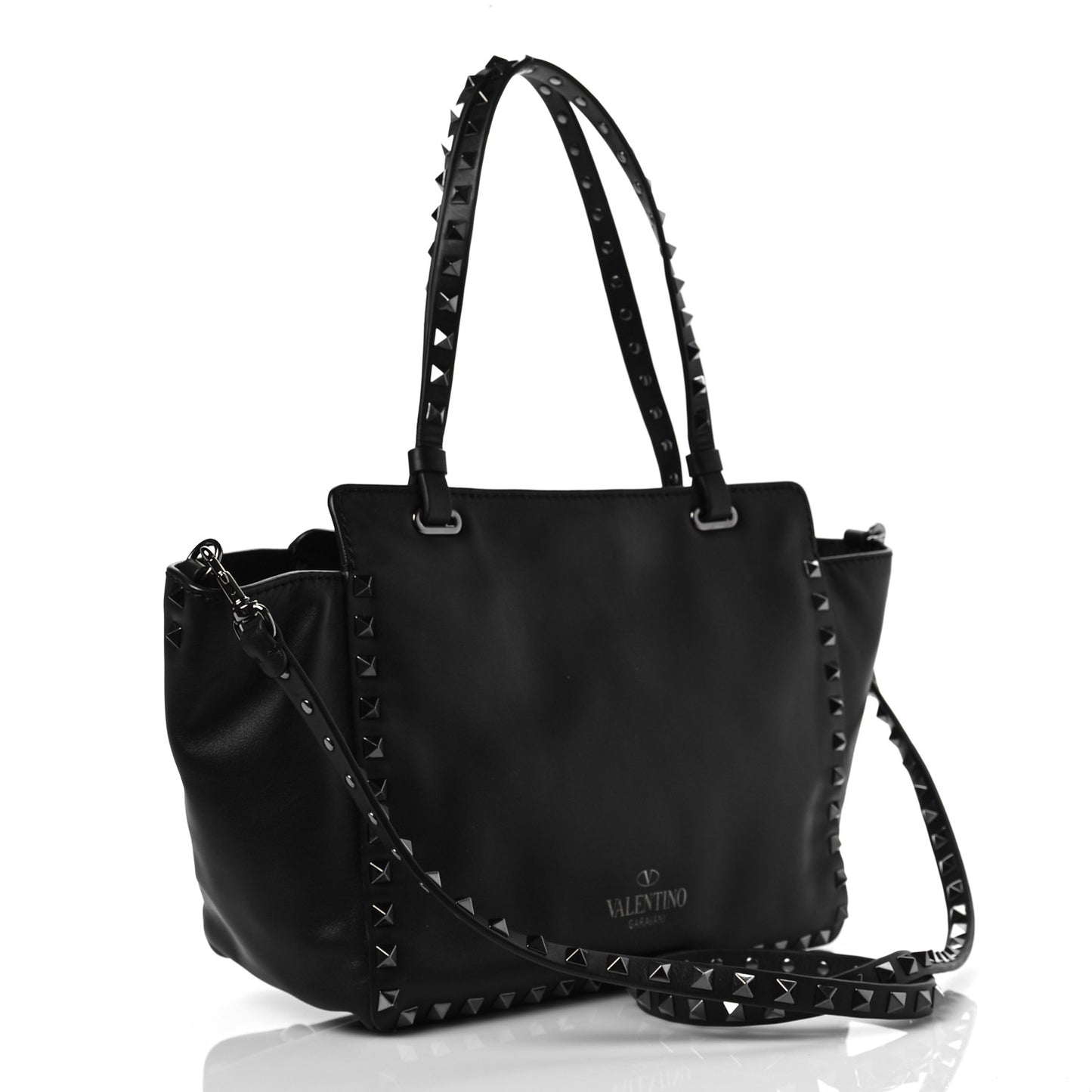 Vitello Small Rockstud Tote Black