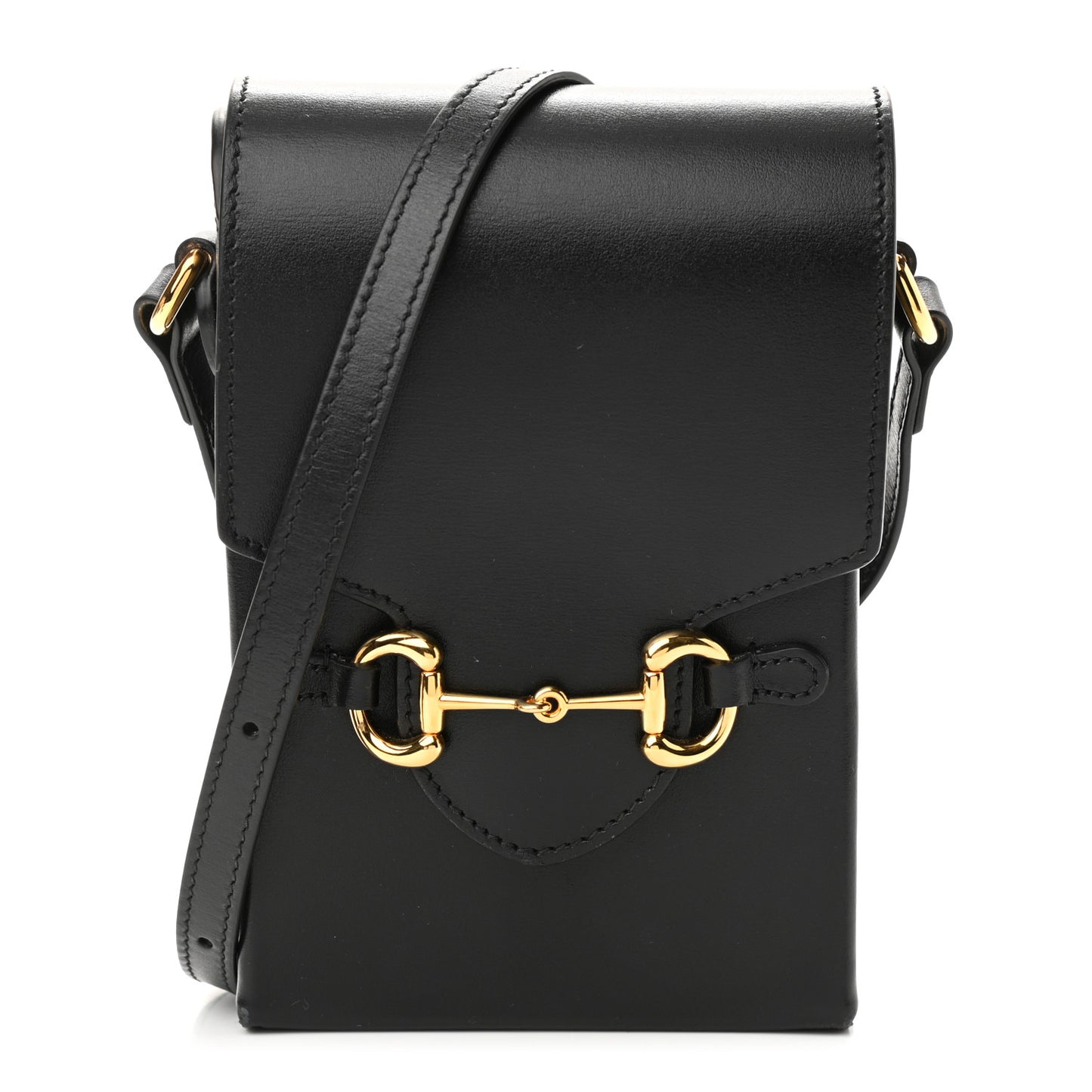 Boarded Plutone Calfskin Mini Horsebit 1955 Crossbody Bag Black