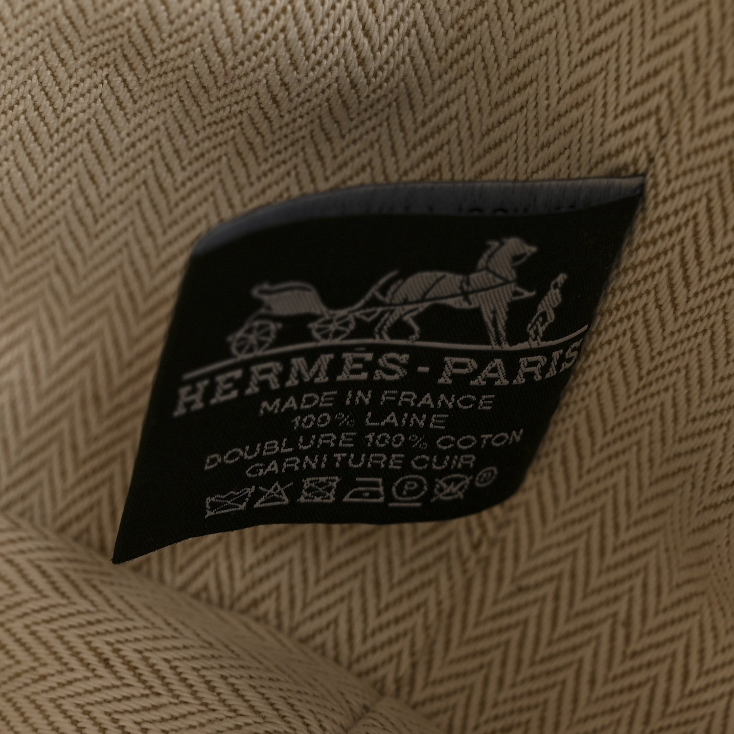 Hermes Wool Small Au Carre Bride-A-Brac Pouch Seigle 6 of 6