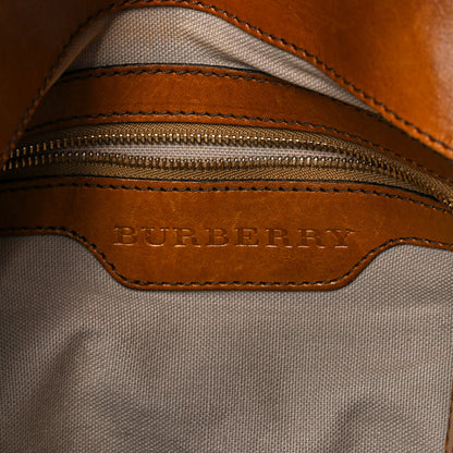 Burberry House Check Bridle Calfskin Medium Gosford Hobo Dark Tan 6 of 17