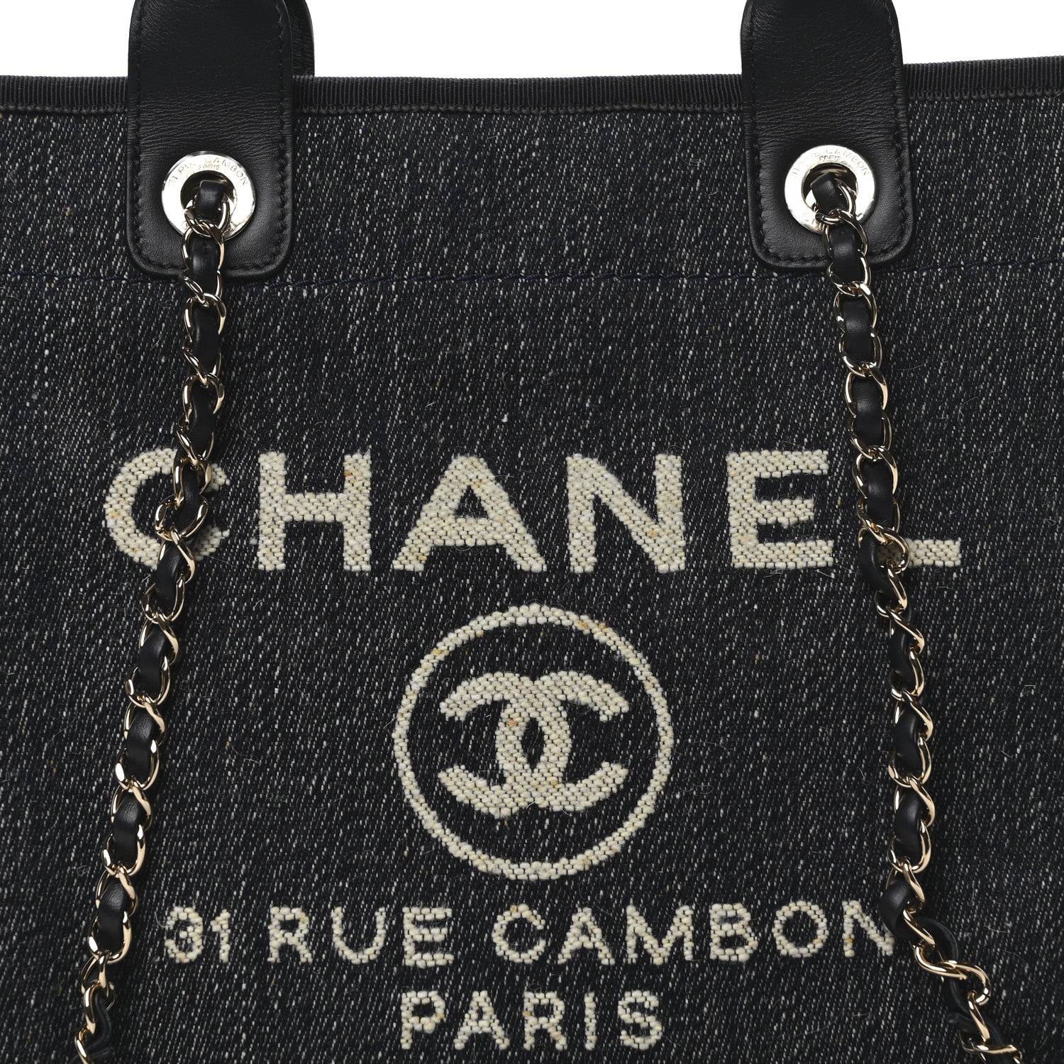 Chanel Mixed Fibers Calfskin Small Deauville Tote Blue 9 of 11