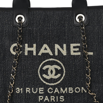 Chanel Mixed Fibers Calfskin Small Deauville Tote Blue 9 of 11