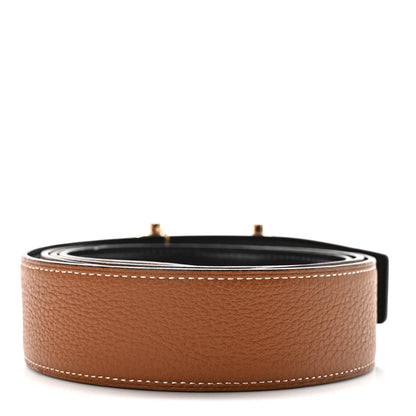 Hermes Chamonix Togo 32mm Royal Belt 120 Black Gold 2 of 5