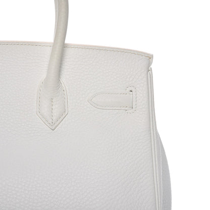 Hermes Taurillon Clemence Birkin 30 White 28 of 33