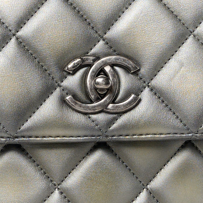 Chanel Metallic Faded Calfskin Quilted Small Trendy CC Dual Handle Flap Bag Silver Gold 11 of 15