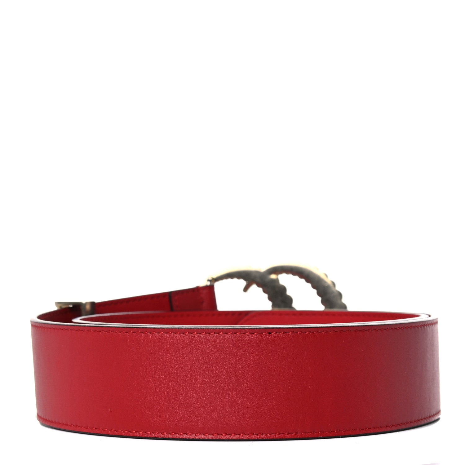 Gucci Moon Calfskin Torchon Double G 40mm Belt 85 34 Hibiscus Red 2 of 4