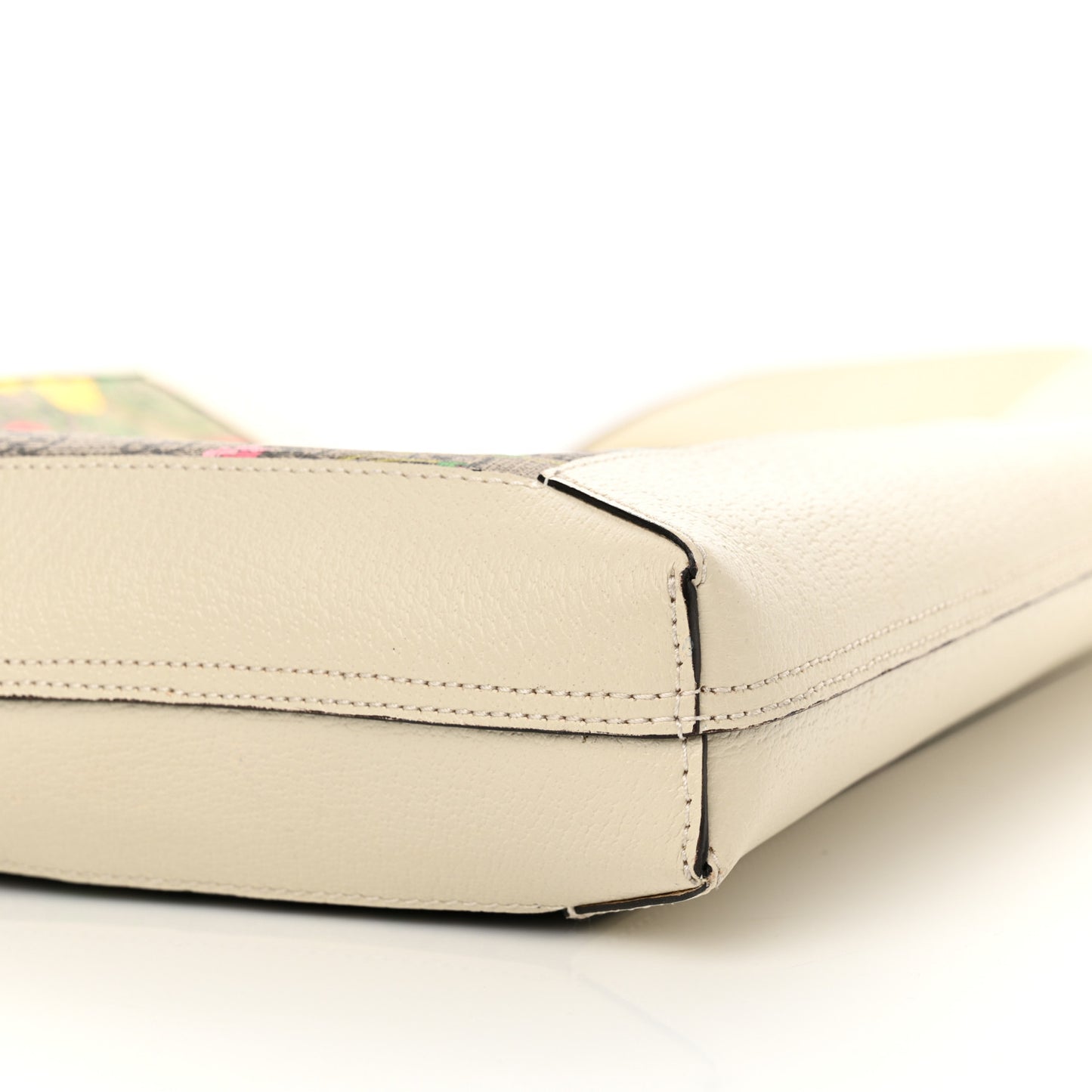 GG Supreme Monogram Flora Web Ophidia Vertical Shopping Tote White