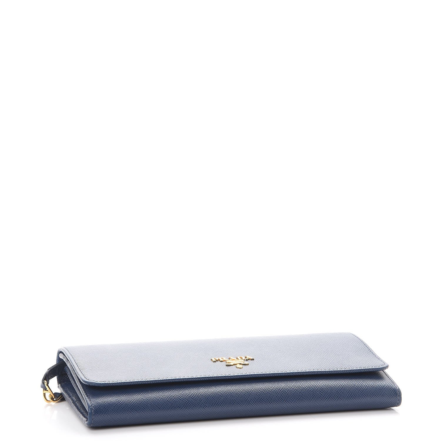 Prada Saffiano Metal Oro Chain Wallet Bleuette 4 of 7