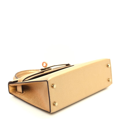 Hermes Metallic Chevre Chamkilight Mini Kelly Sellier 20 Dore 4 of 11