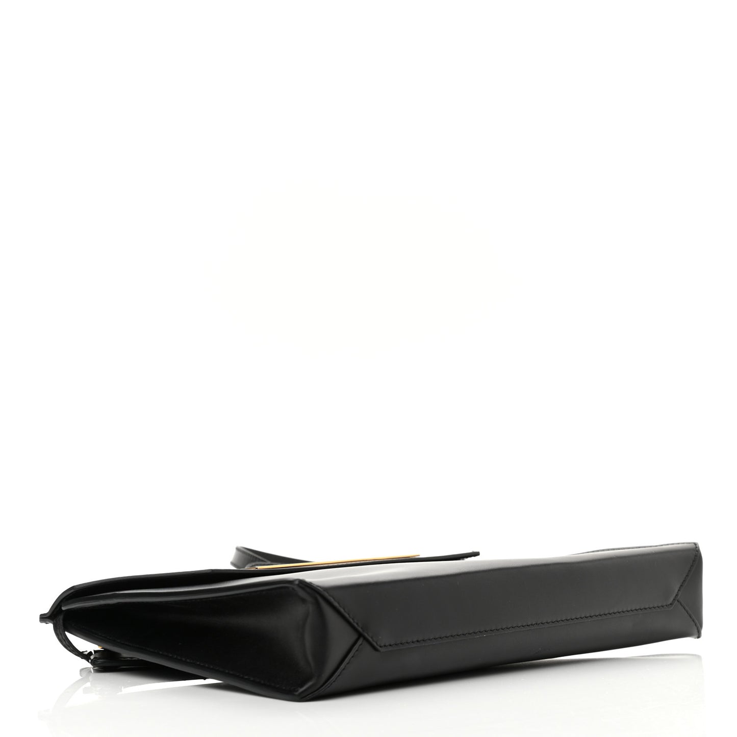 Calfskin Cable Flap Clutch Black