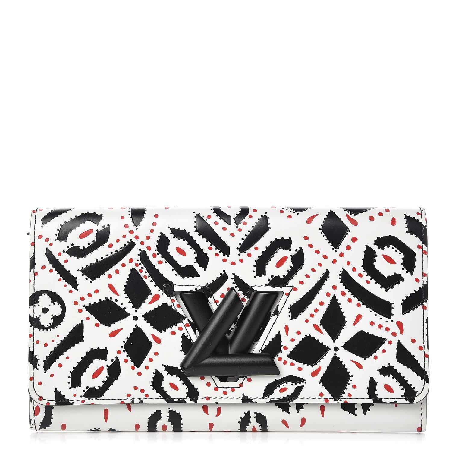 Louis Vuitton Calfskin Graphic Print Twist Wallet 1 of 11