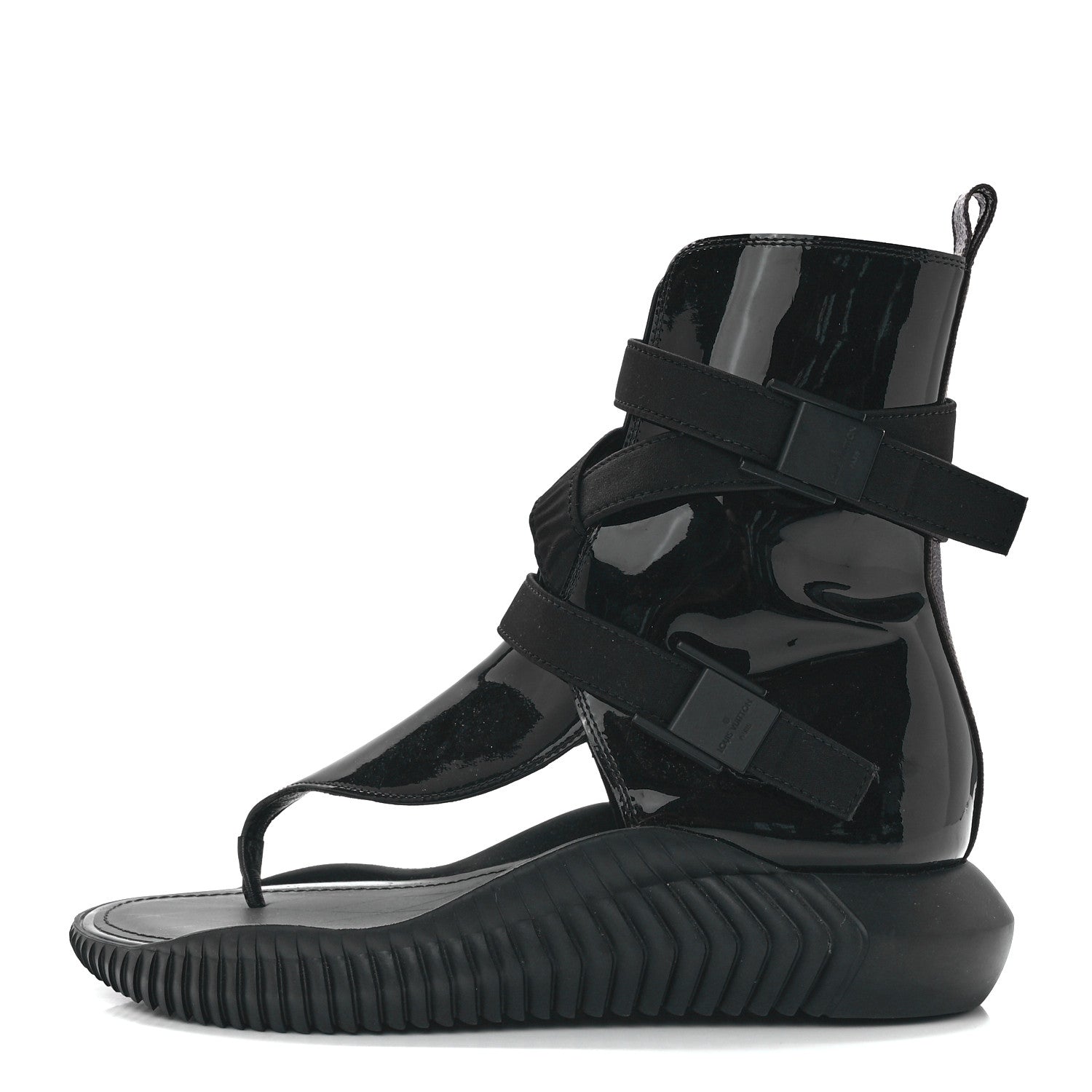 Louis Vuitton Patent Monogram LV Bahia Brazil Sandal 39 Black 1 of 7