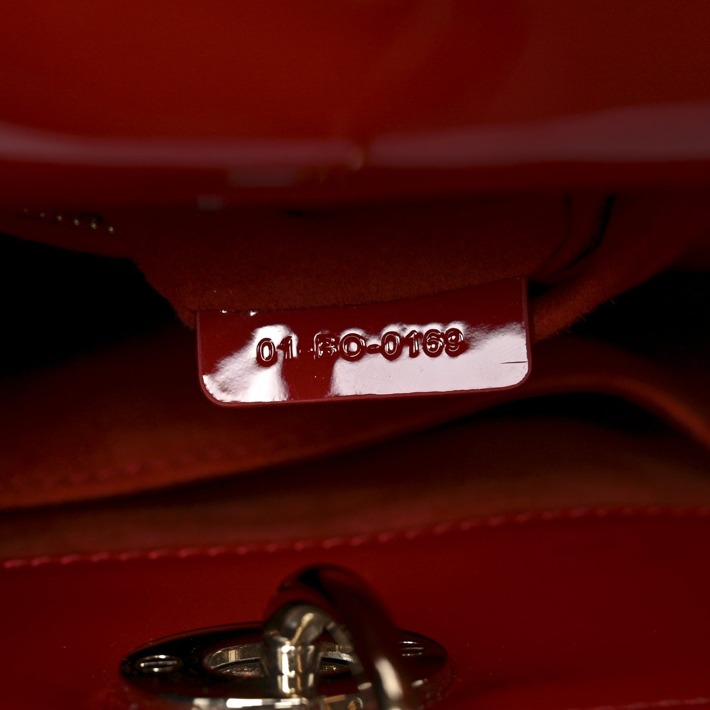 Patent Cannage Large Lady Dior Red