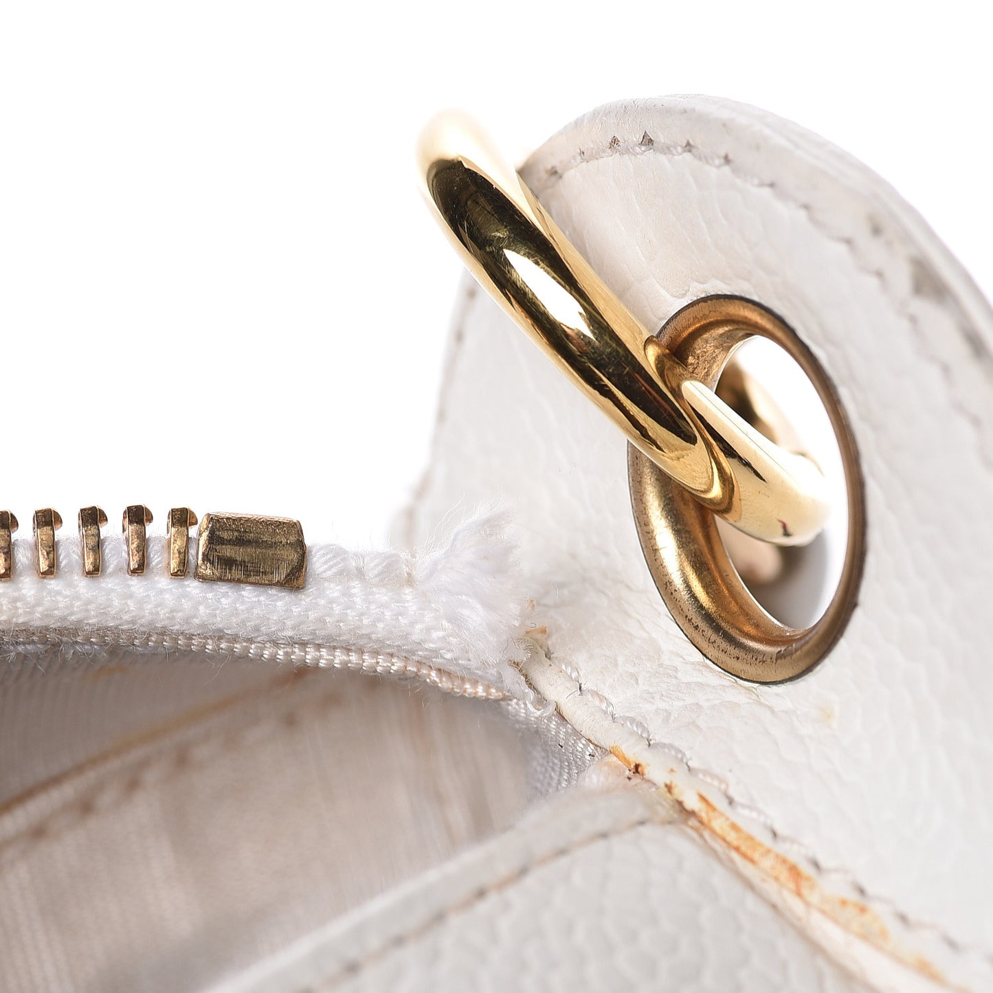 Caviar Quilted Hobo White