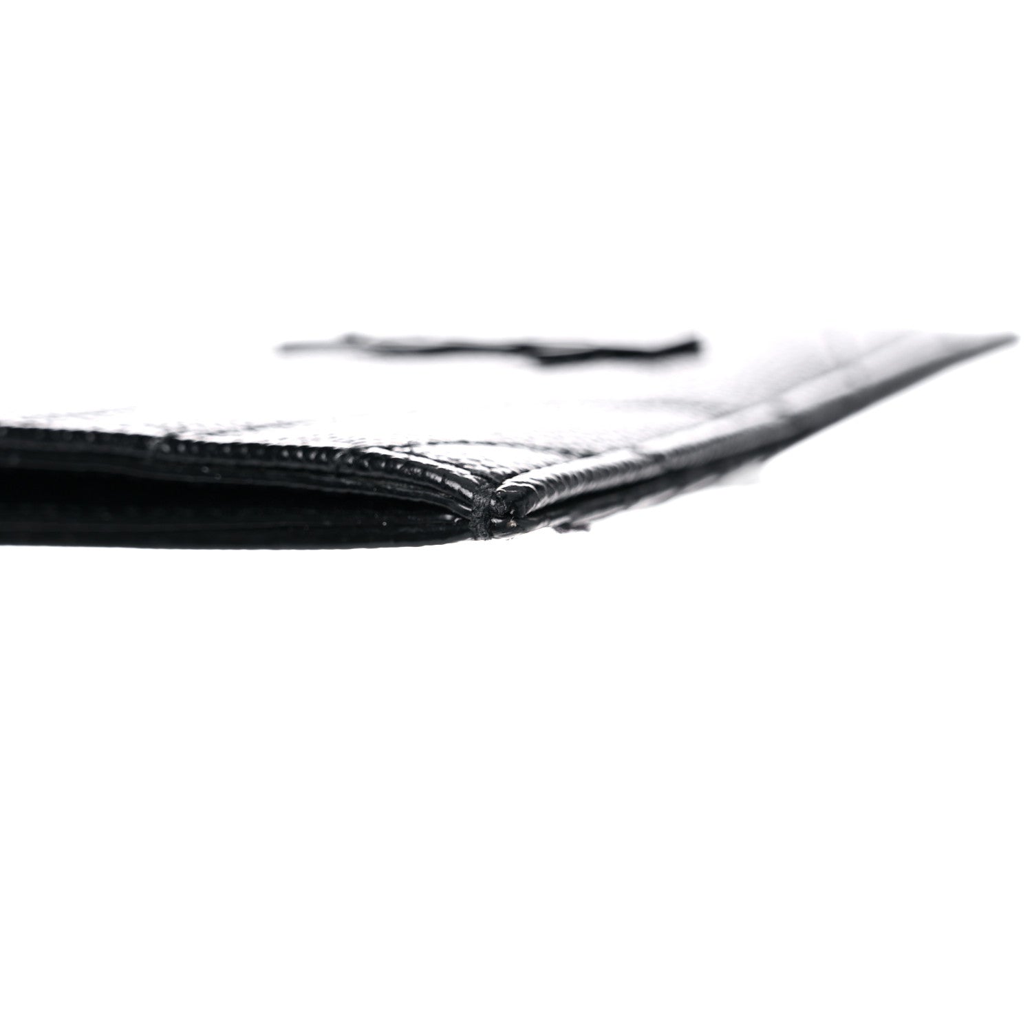 Saint Laurent Grain De Poudre Matelasse Chevron Monogram Fragments Zippered Card Case Black 8 of 12