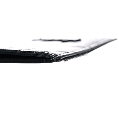 Saint Laurent Grain De Poudre Matelasse Chevron Monogram Fragments Zippered Card Case Black 8 of 12