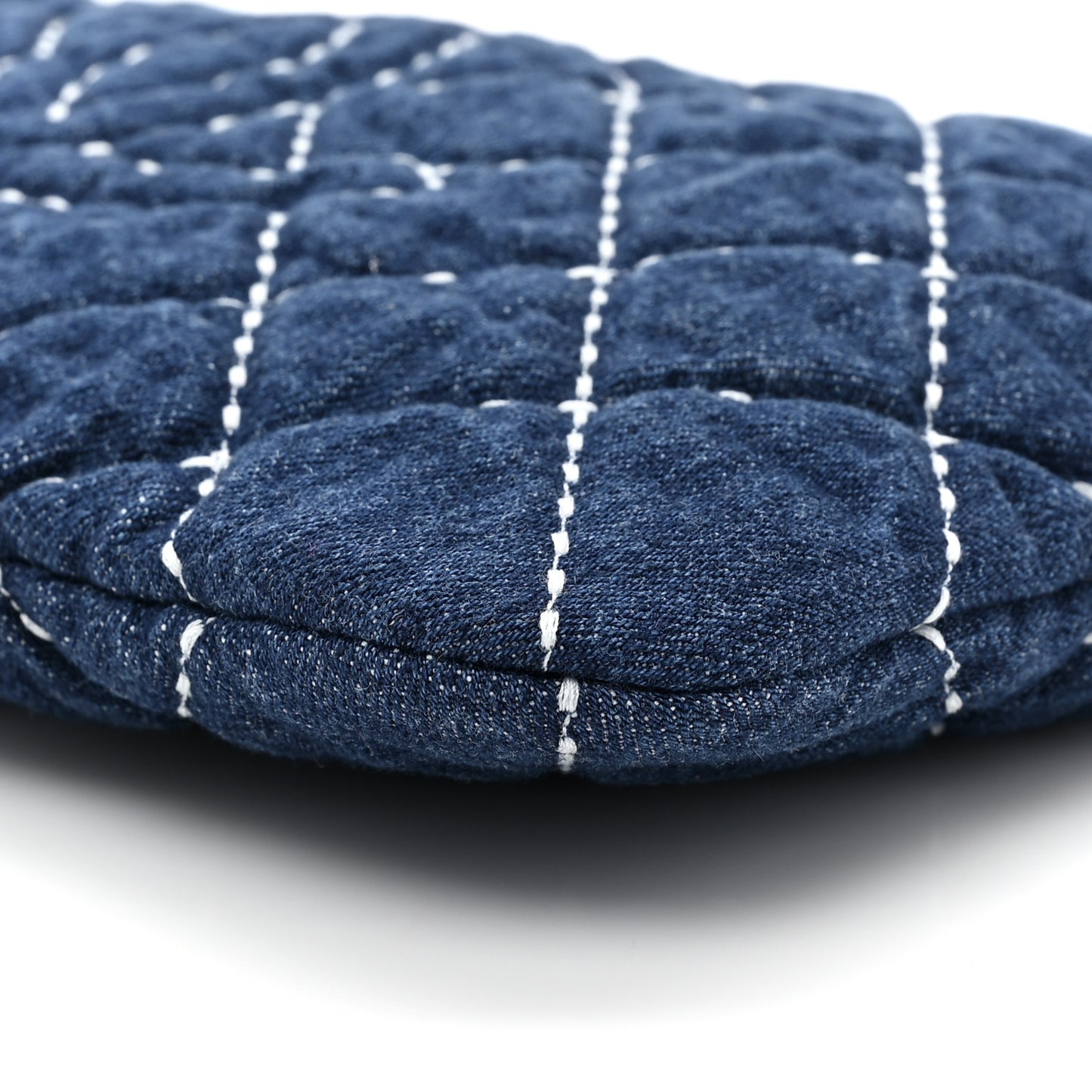 Denim Quilted Cosmetic Case Blue