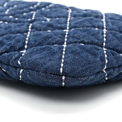 Chanel Denim Quilted Cosmetic Case Blue 8 of 10