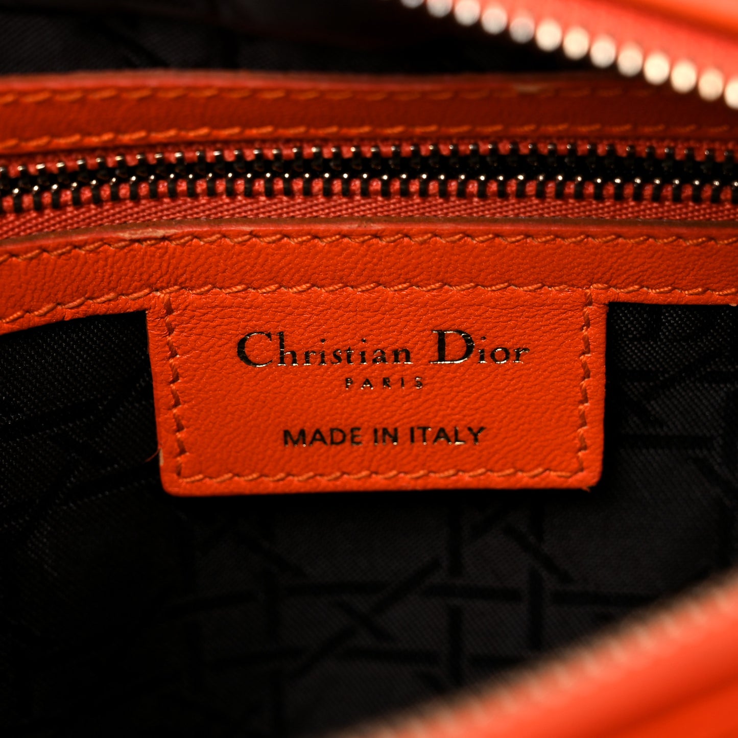 Lambskin Cannage Medium Lady Dior Orange