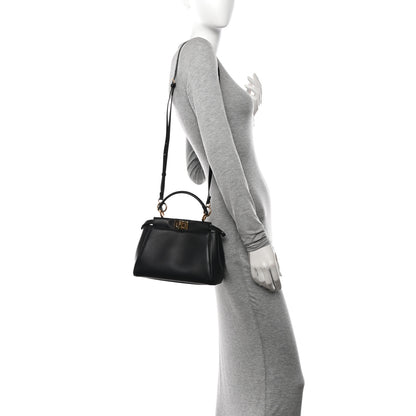 Fendi Nappa Mini Peekaboo Iconic Satchel Black 2 of 12