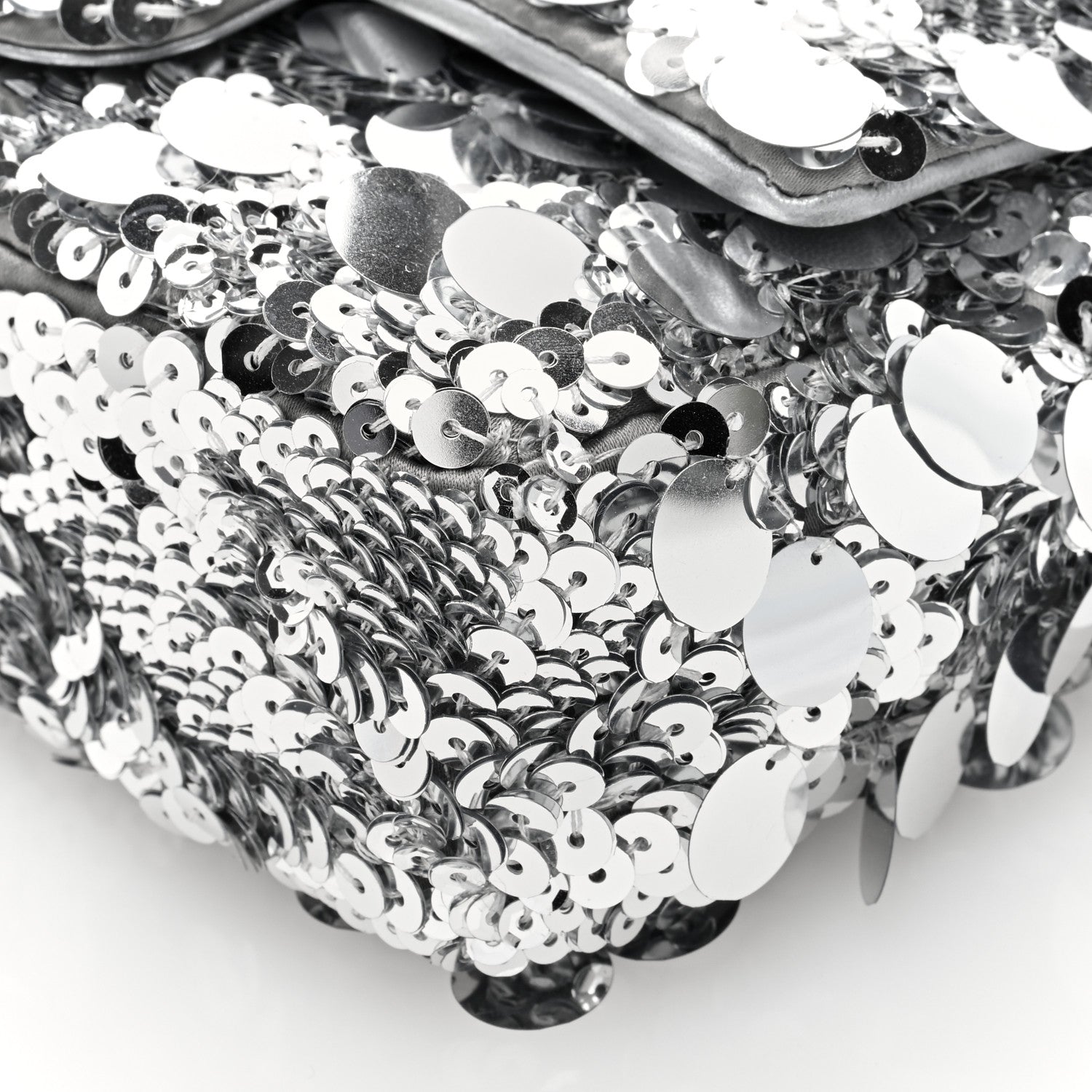 Chanel Sequin Mini Rectangular Flap Silver 10 of 10