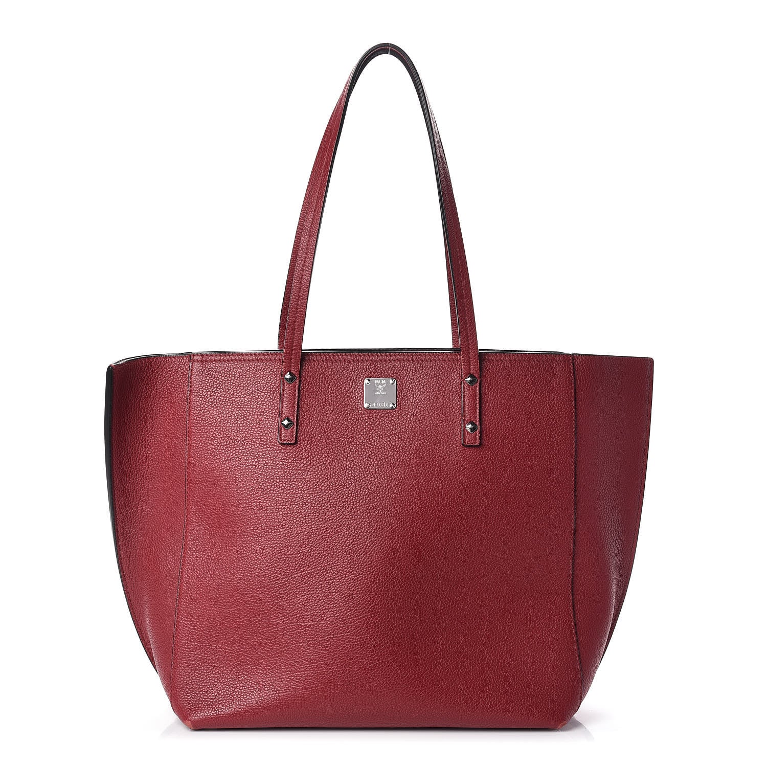 MCM Pebbled Calfskin Tote Ruby 1 of 13