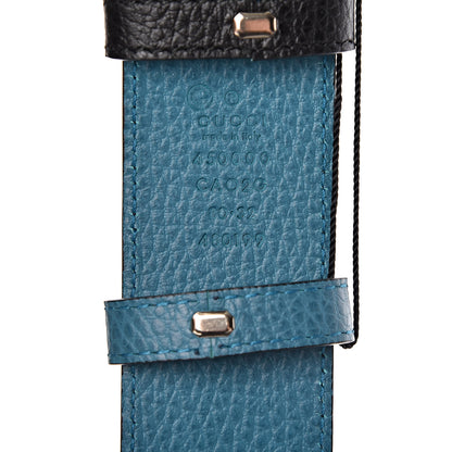Gucci Dollar Calfskin 1973 Reversible Belt 80 32 Black Deep Cobalt 5 of 7
