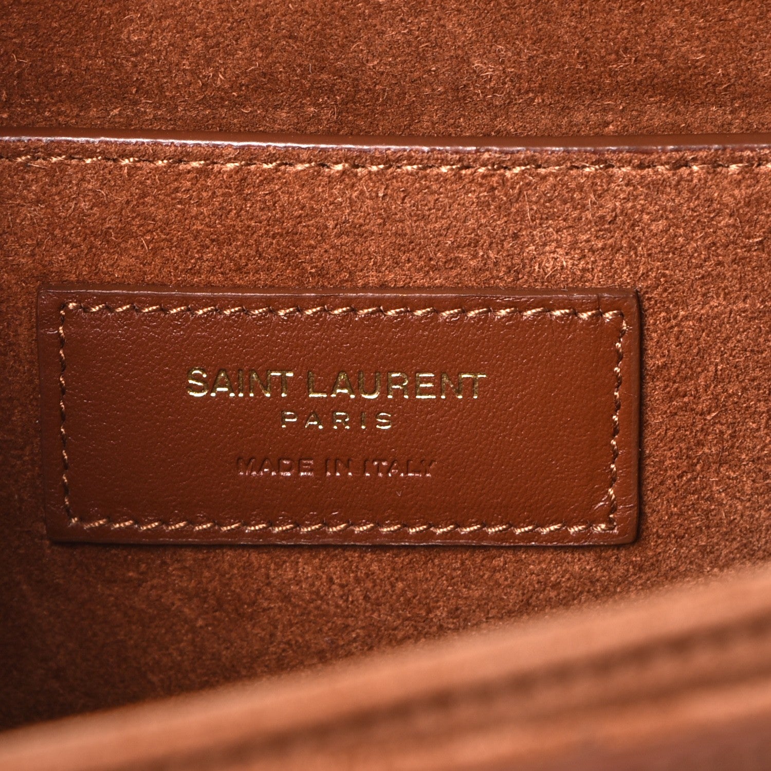 Saint Laurent Linen Calfskin Medium Bellechasse Beige Cognac 7 of 10