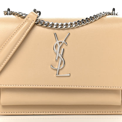 Saint Laurent Calfskin Monogram Sunset Chain Wallet Nude Powder 8 of 13