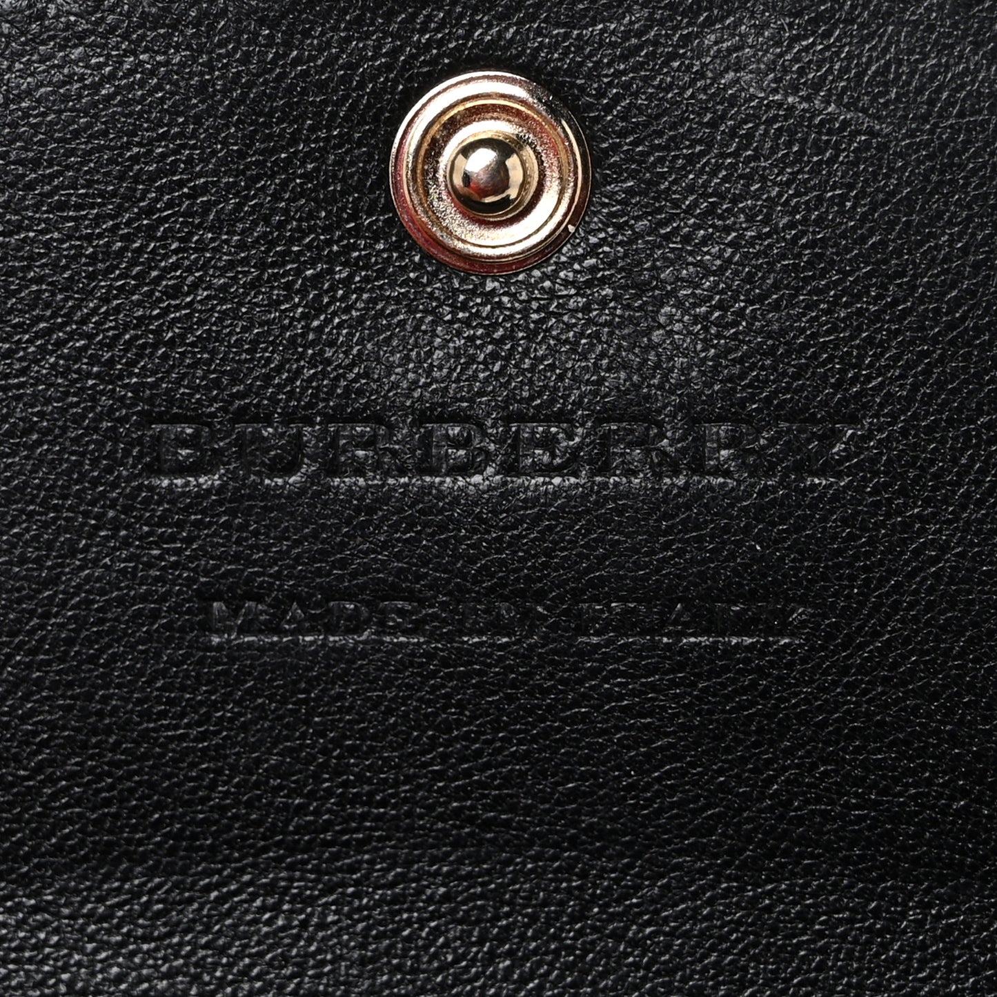 Calfskin House Check Chesam Card Case Black