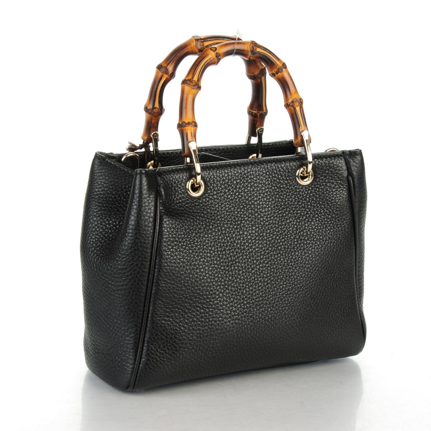 Cellarius Calfskin Mini Bamboo Shopper Tote Black
