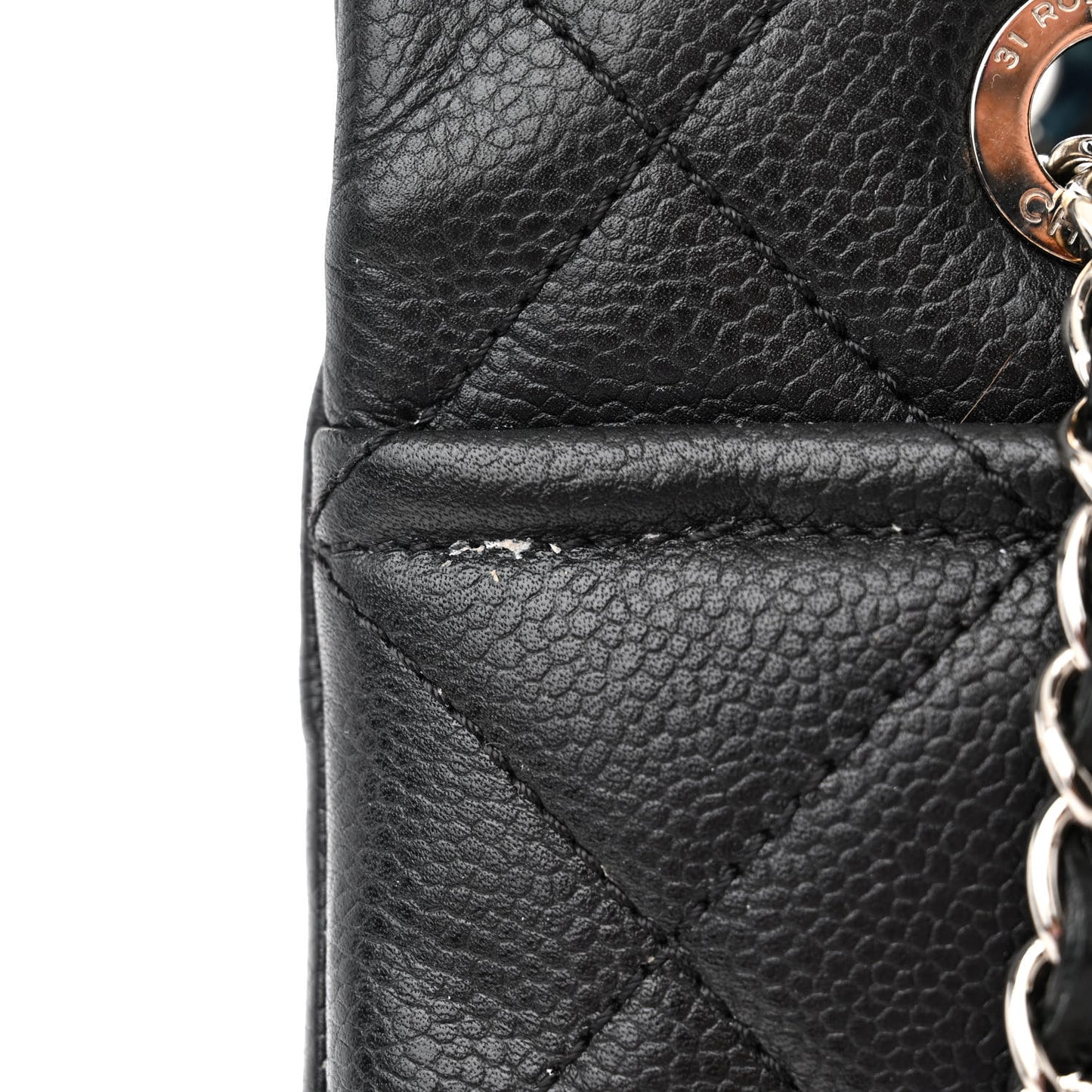 Caviar Quilted Timeless CC Soft Tote Black